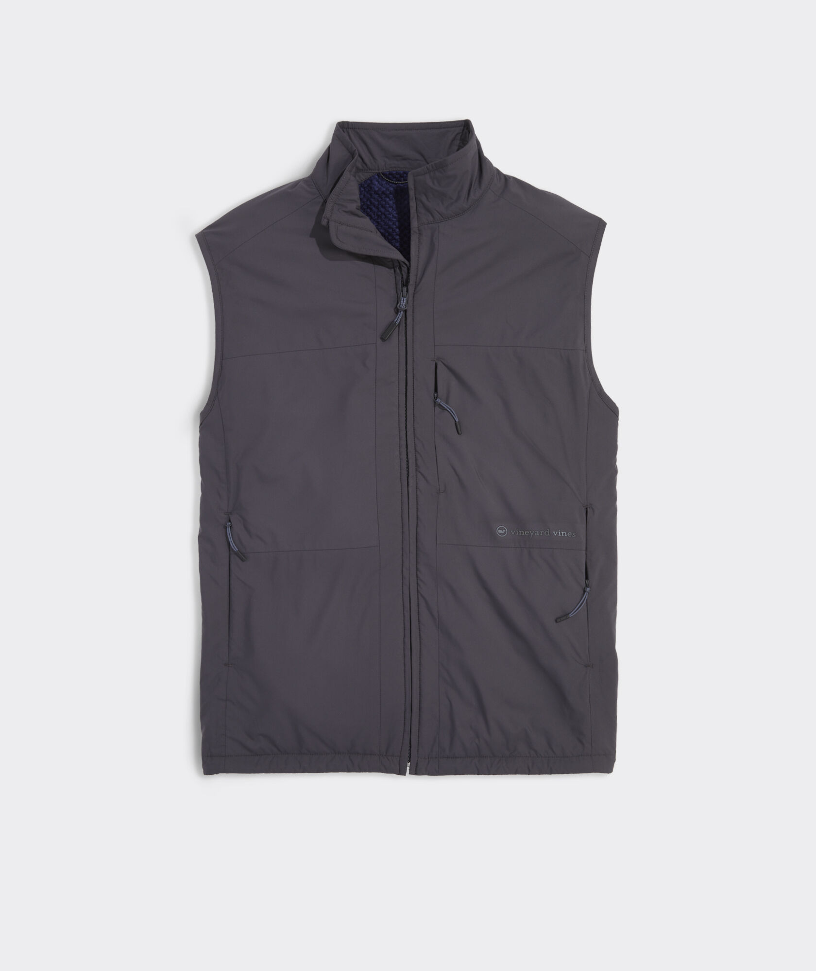 Shop Mens Mountain Sweater Fleece Vest - Carolina Panthers at vineyard vines