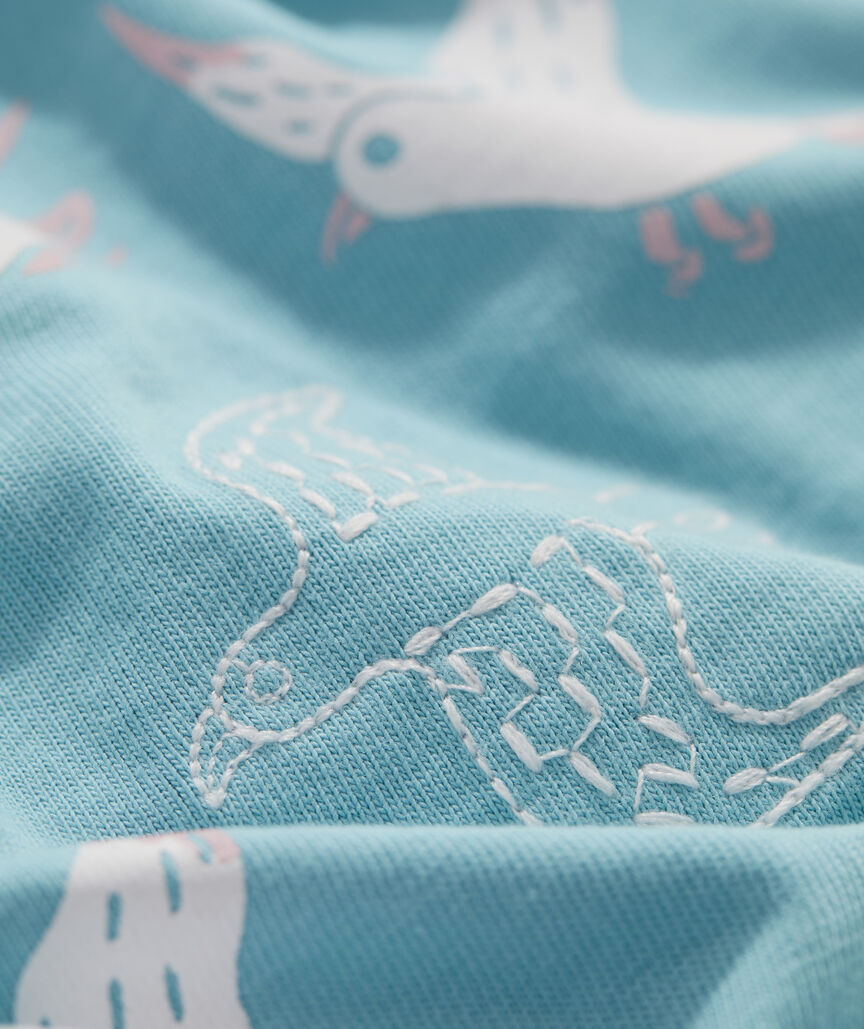 Girls' Embroidered Seagull Flock Short-Sleeve Tee