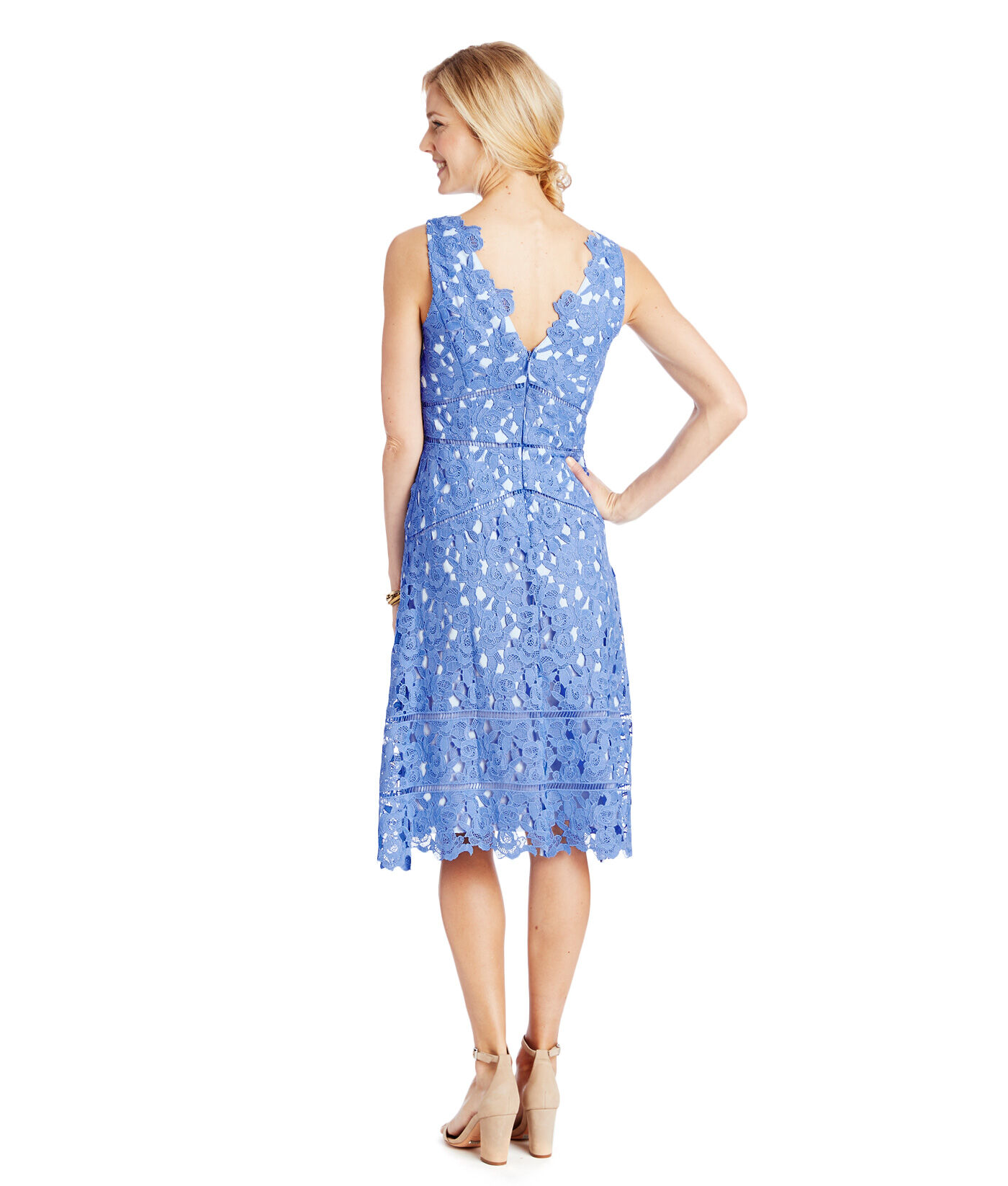 vineyard vines blue lace dress