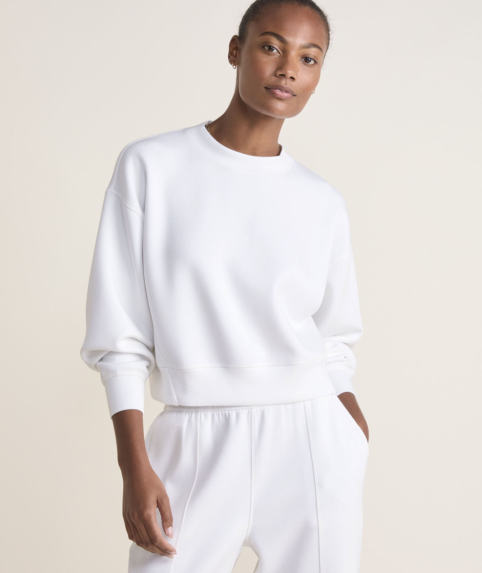 Silky Scuba Cropped Crewneck Sweatshirt