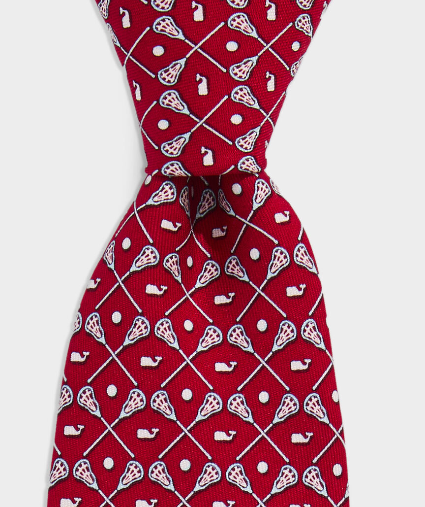 Boys' Crossed Lacrosse Sticks Silk Tie