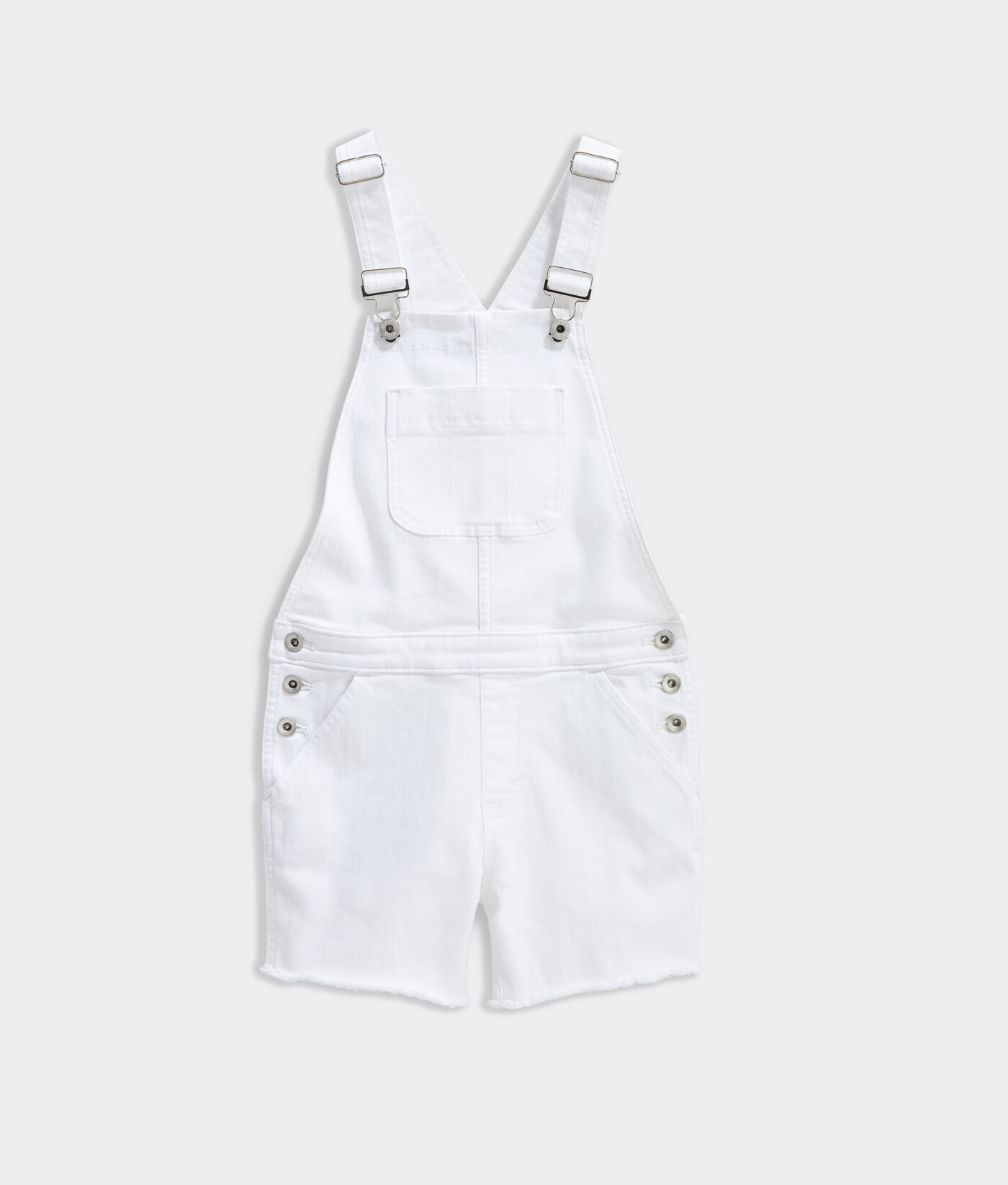 white jean overall shorts
