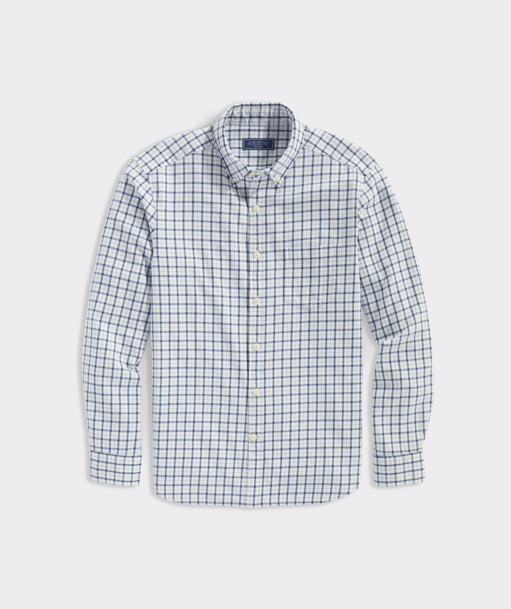 Shop Cotton Twill Indigo Check Shirt at vineyard vines