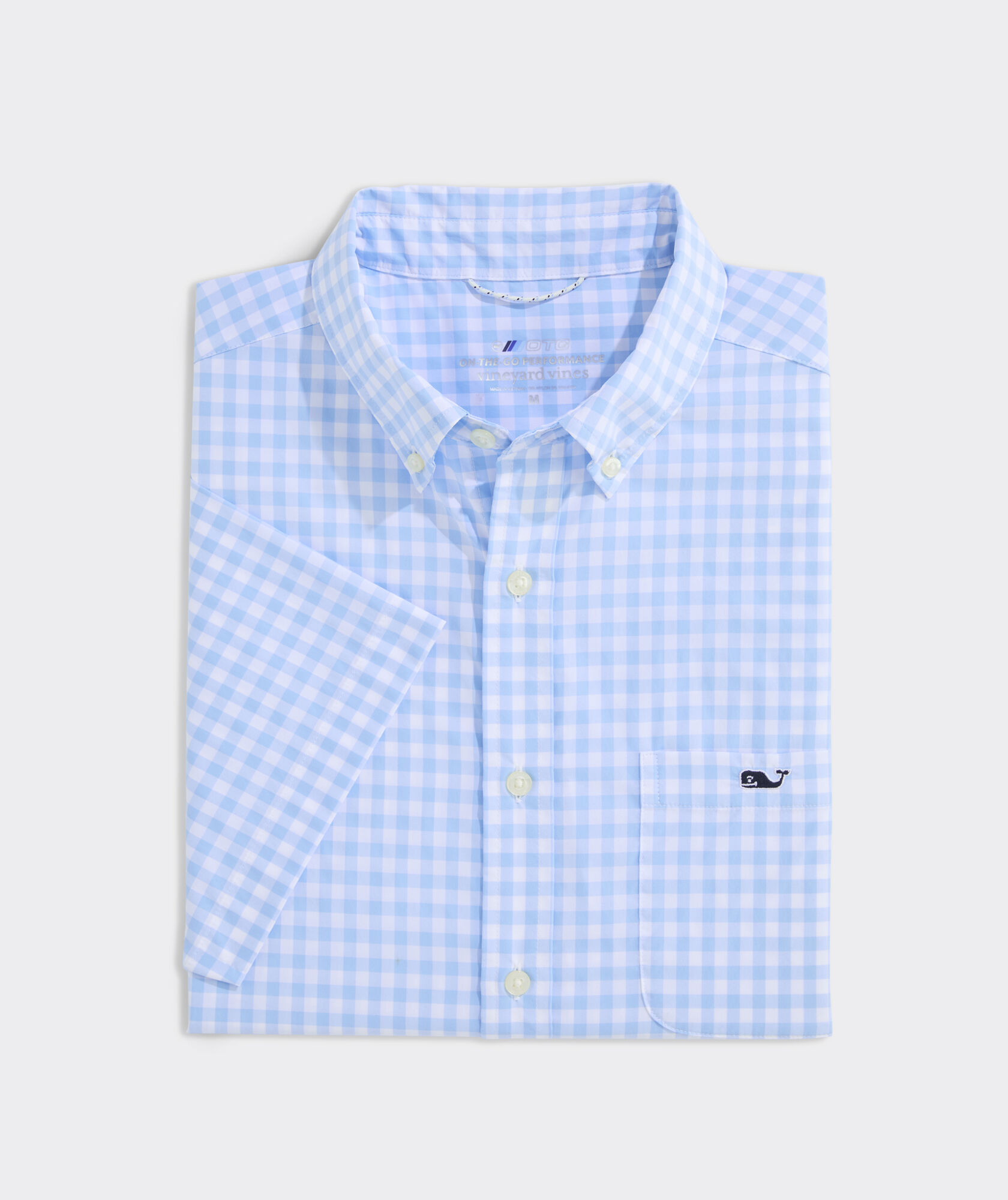 On-The-Go Nylon Short-Sleeve Gingham Shirt