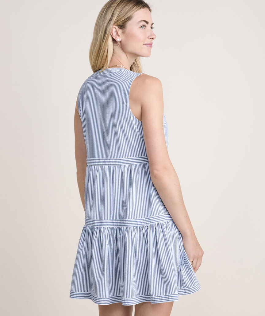 Harbor Seersucker Tiered Dress