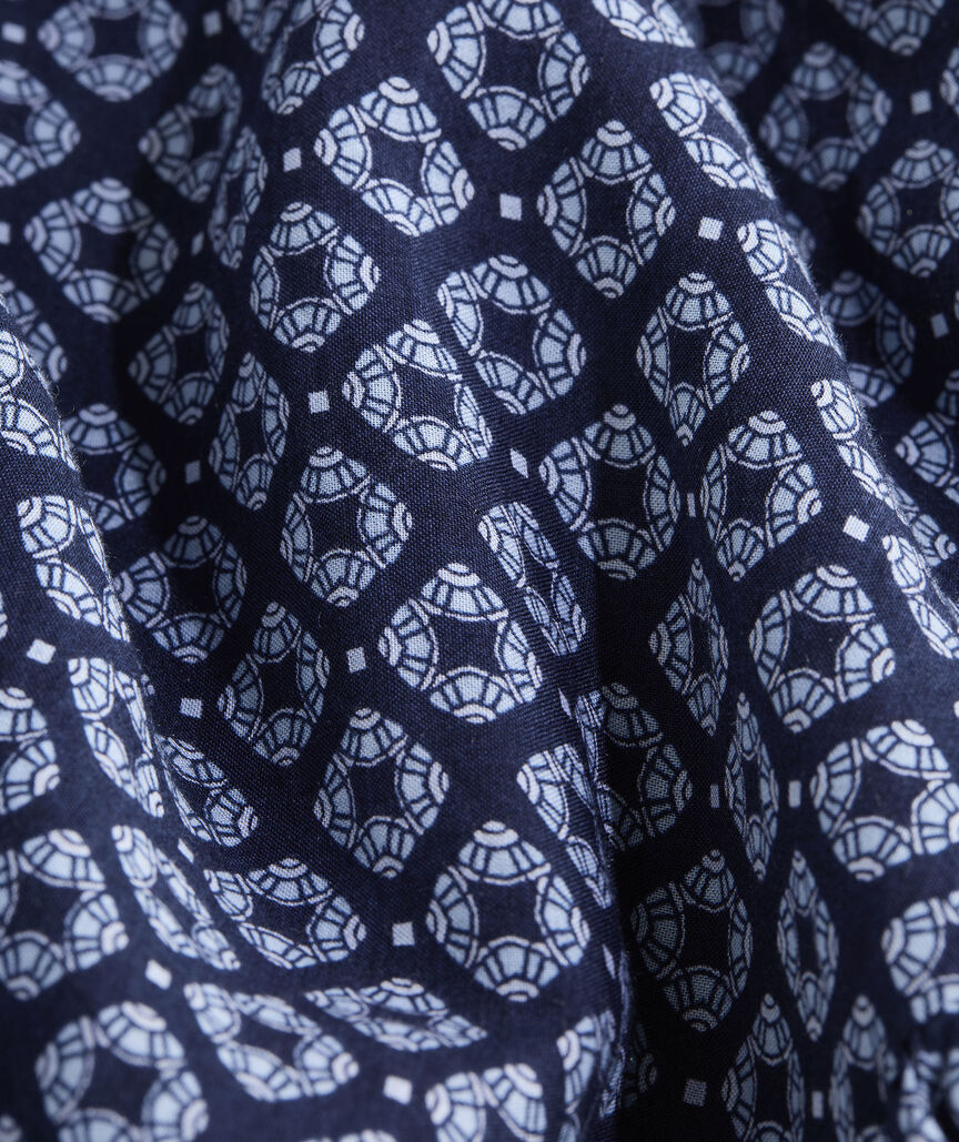 Blue Katama Tile Maxi Skirt