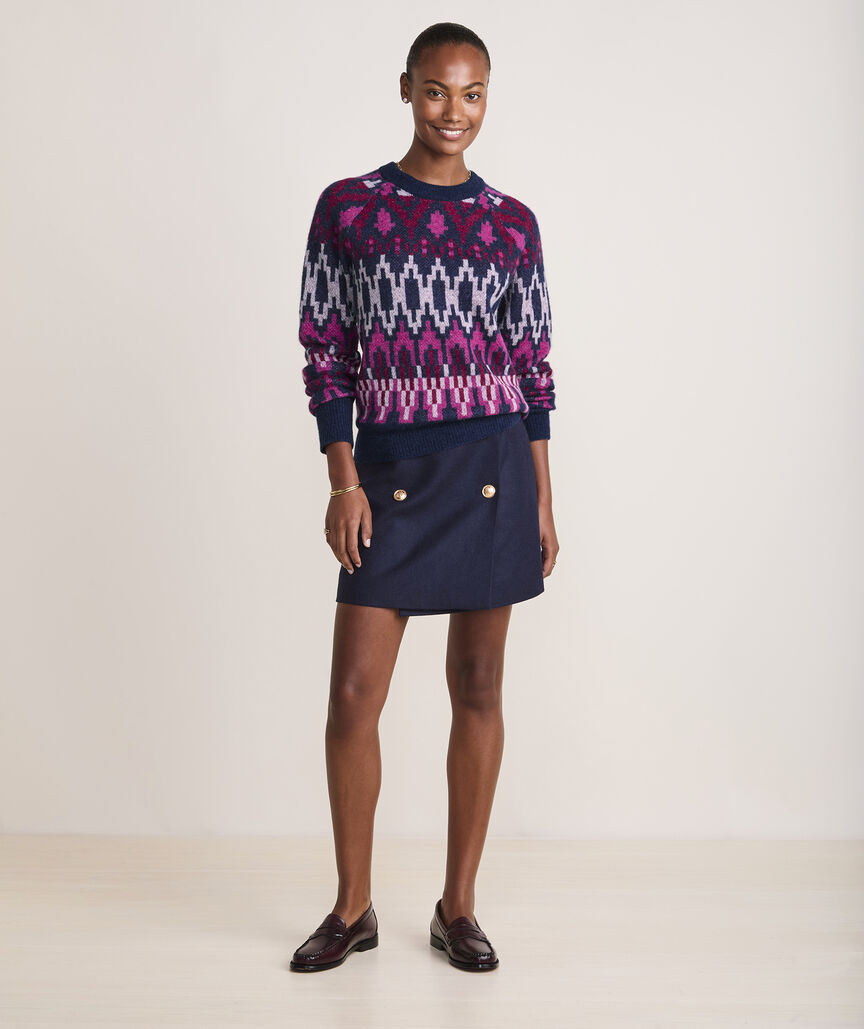 Wool-Blend Fair Isle Crewneck Sweater