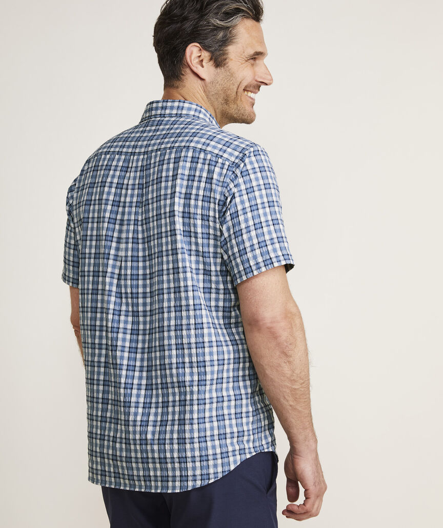 On-The-Go Short-Sleeve Seersucker Shirt