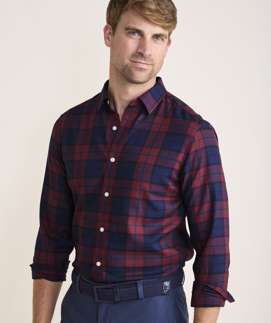 On-The-Go Brushed Twill Plaid Shirt