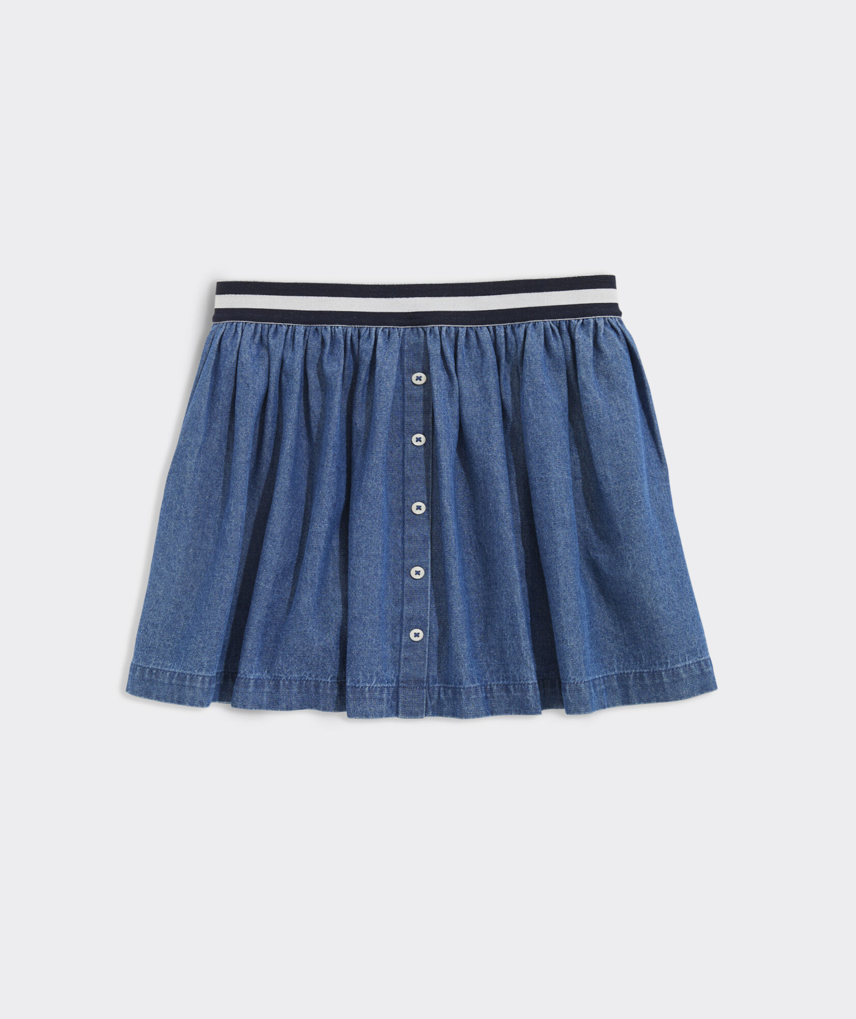 Girls' Chambray Button-Front Skirt