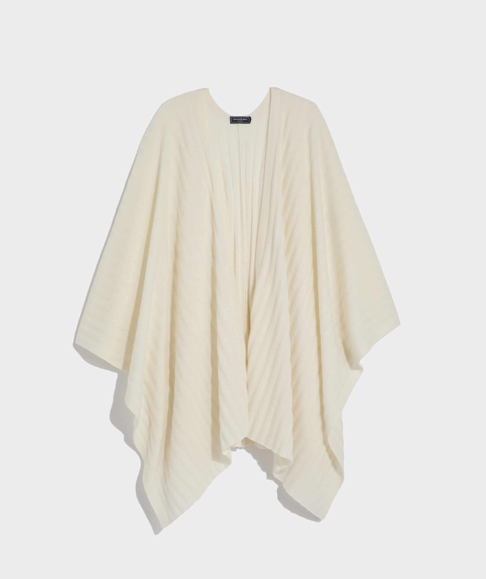 Ribbed Cashmere Wrap Poncho Sweater