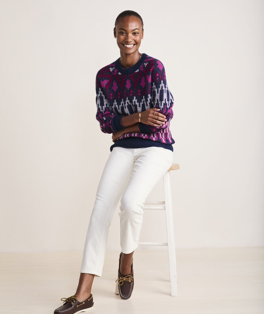 Wool-Blend Fair Isle Crewneck Sweater