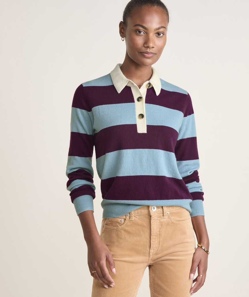 Cashmere Rugby Polo Sweater