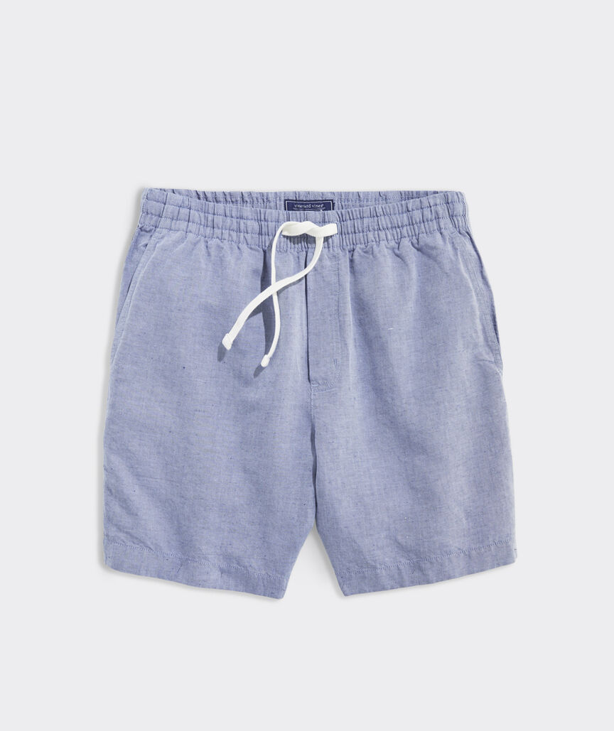 7 Inch Pull-On Linen Chambray Shorts