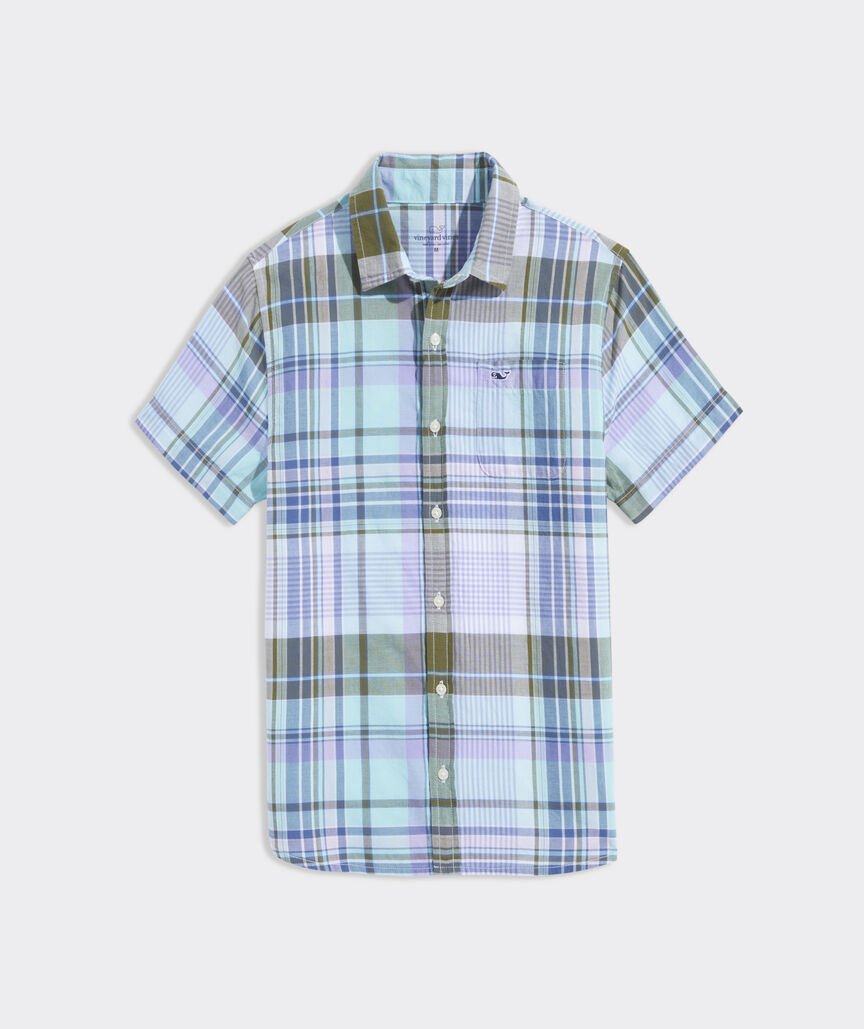 Boys' Cotton Madras Short-Sleeve Shirt