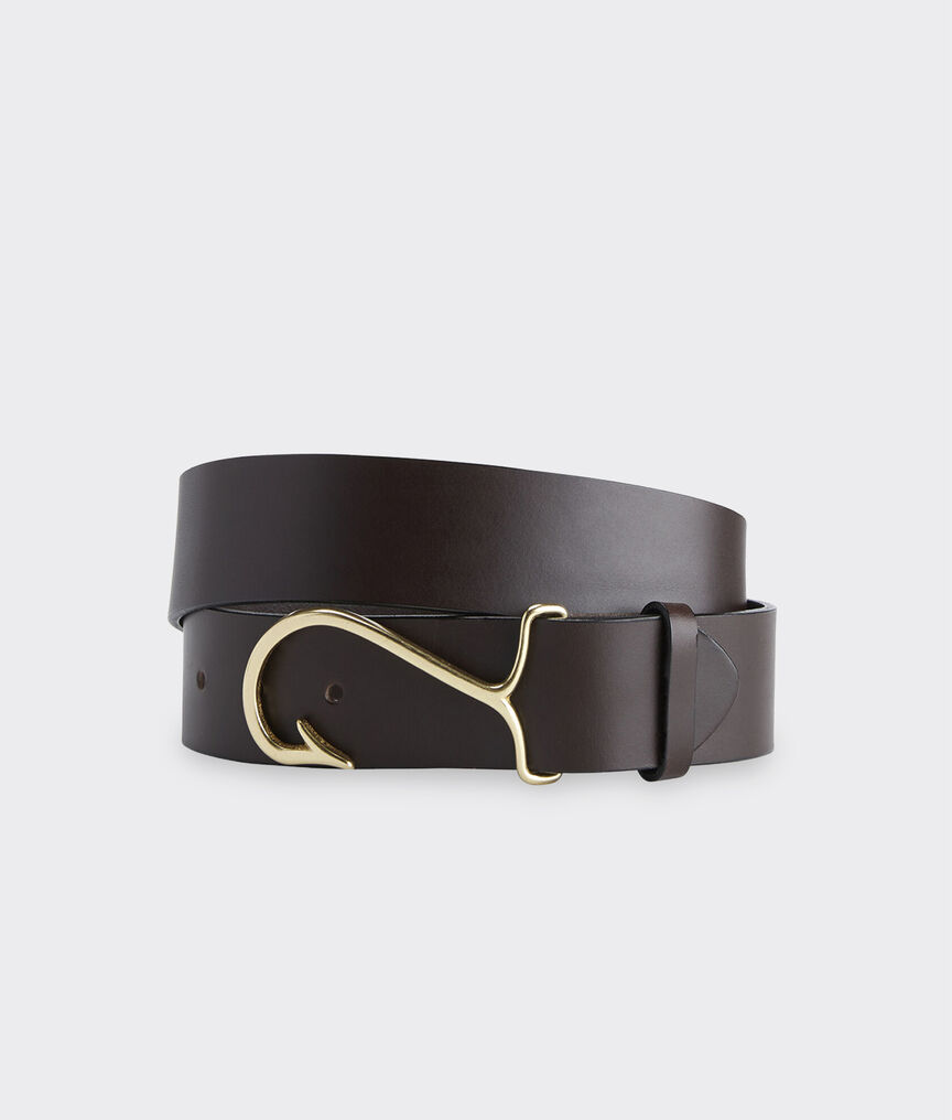 Freshwater Fish & Flies Leather Tab Belt by Belted Cow Company
