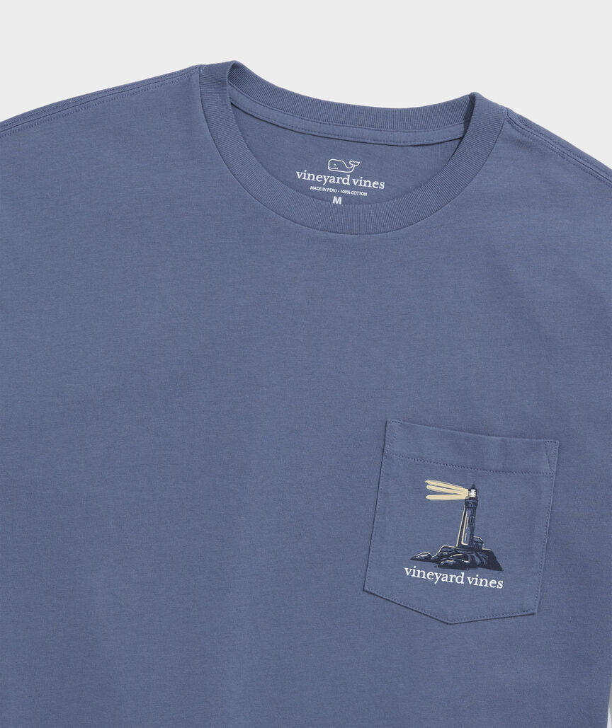 Lighthouse At Dusk Long-Sleeve Pocket Tee