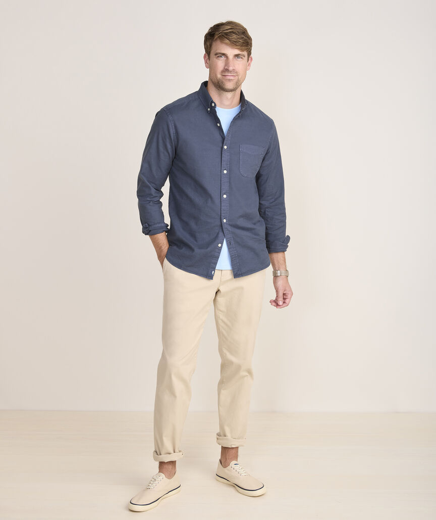 Garment-Dyed Oxford Solid Shirt