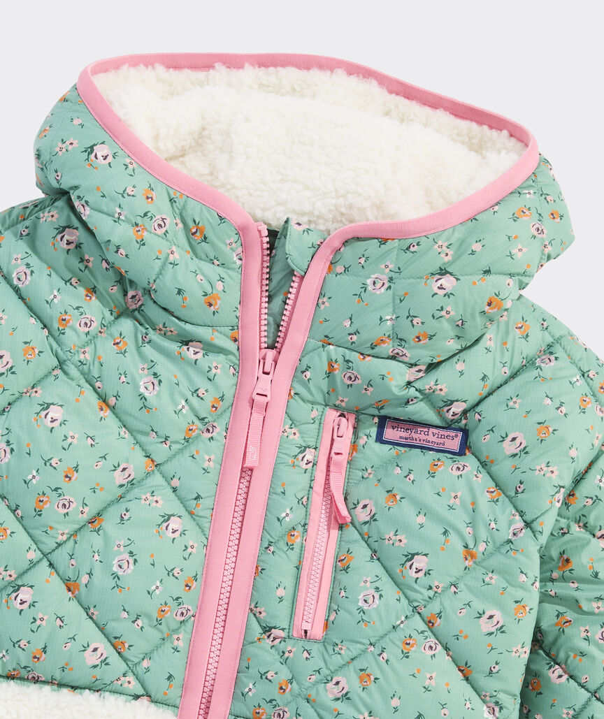 Girls' Quilted Fleece Puffer Jacket