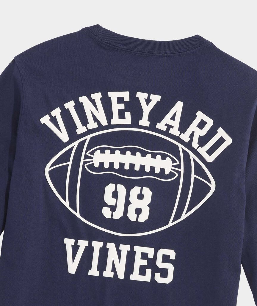 Boys' Vineyard Football Long-Sleeve Pocket Tee