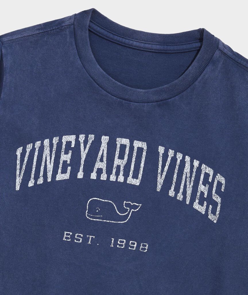 Boys' Vineyard Vines Heritage Logo Garment-Dyed Short-Sleeve Tee