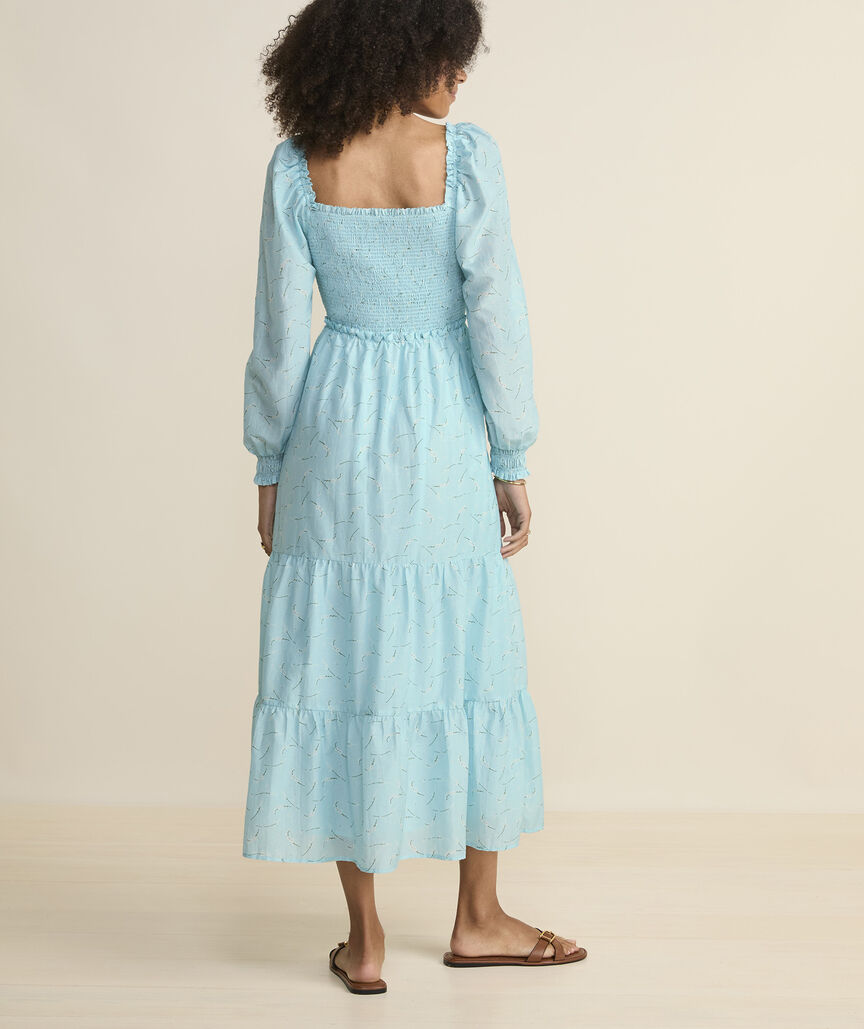 Tiered Smocked Long Sleeve Dress