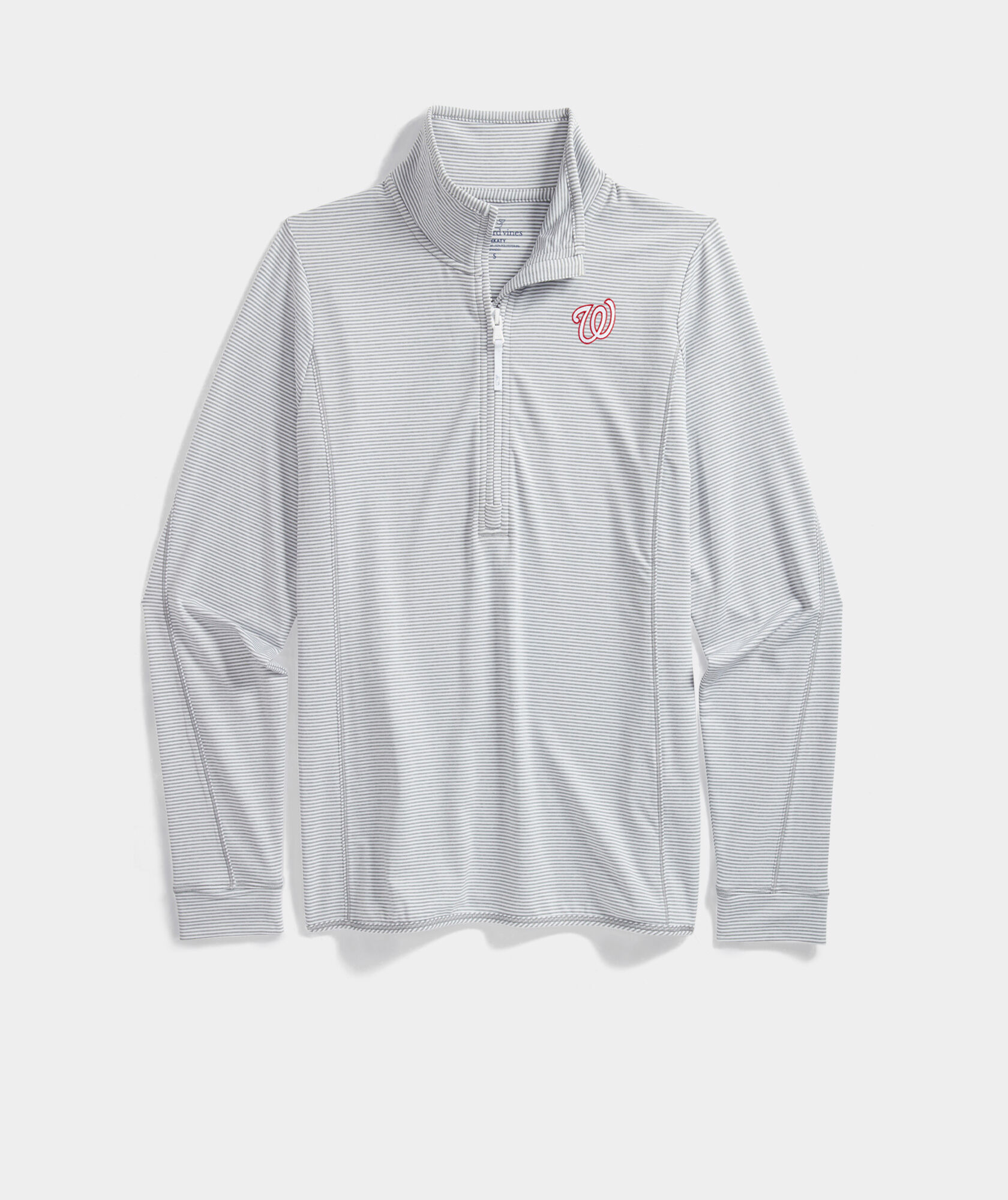 Men's Washington Nationals Vineyard Vines Heathered Charcoal Shep Shirt  Quarter-Zip Pullover Jacket