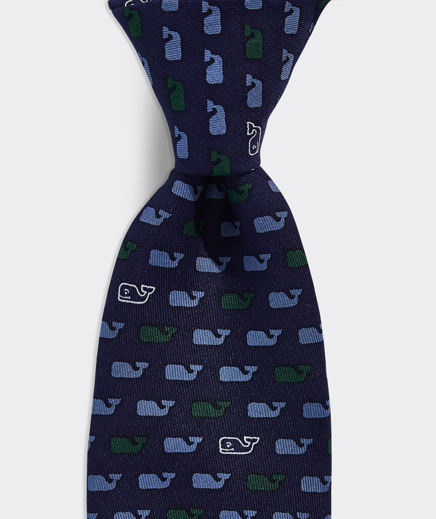 Boys' Back to School Whales Silk Tie