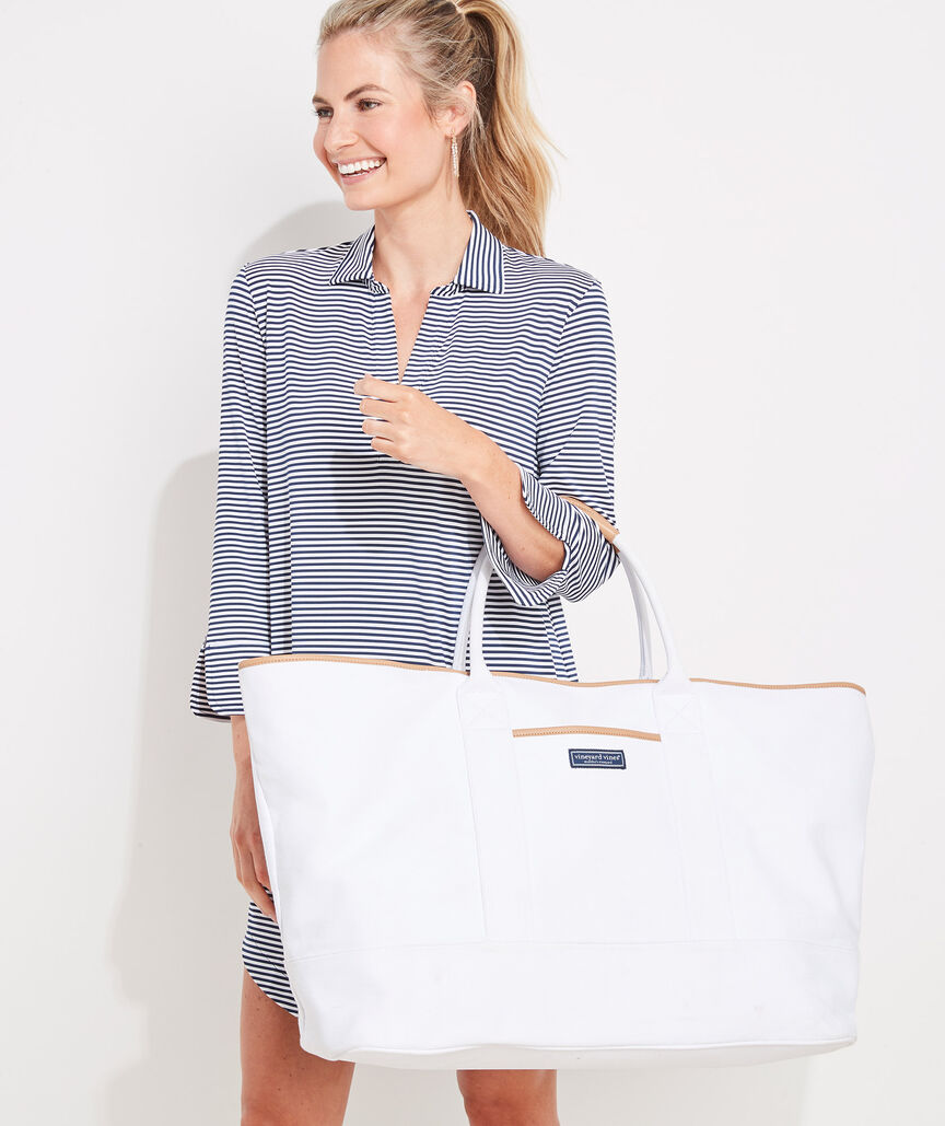 Leather-trimmed Canvas Tote (FINAL Sale)
