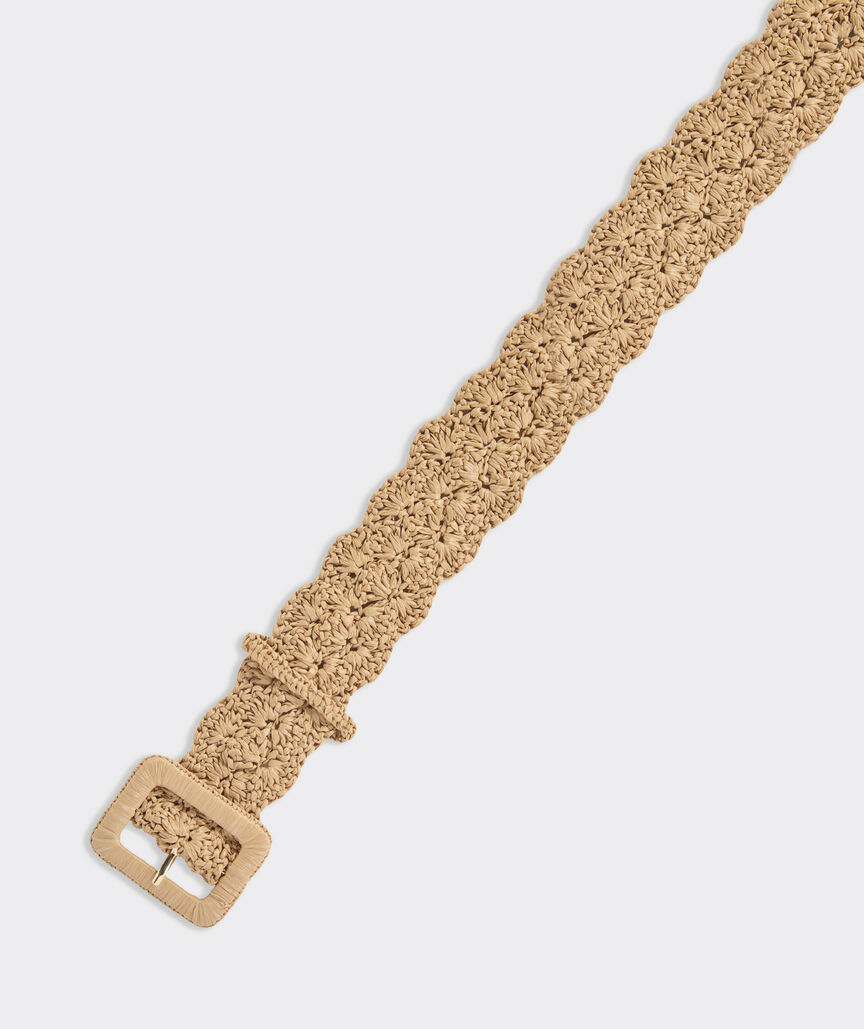 Scalloped Straw Waist Belt