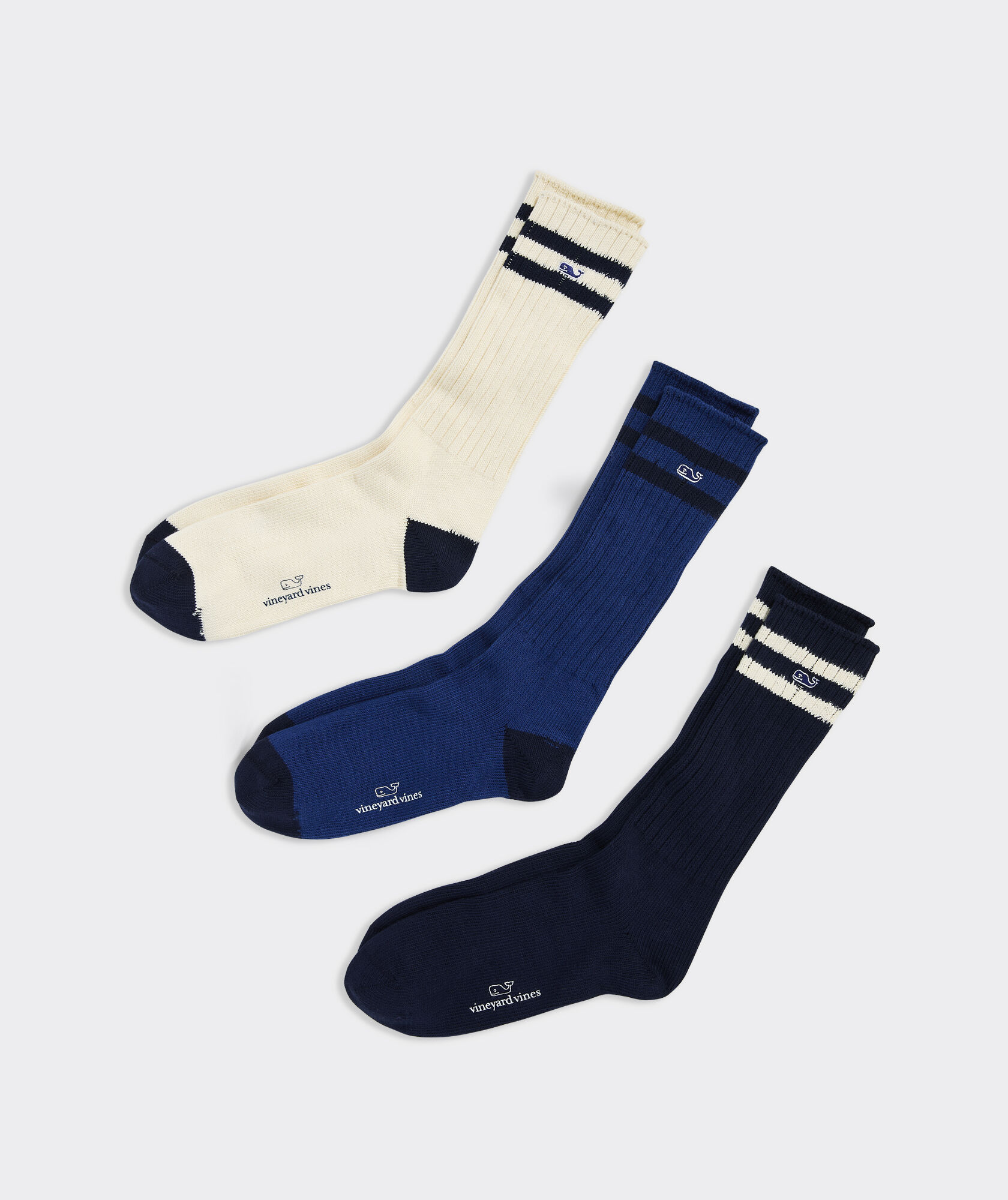 Athletic Rugby Stripe 3-Pack Socks