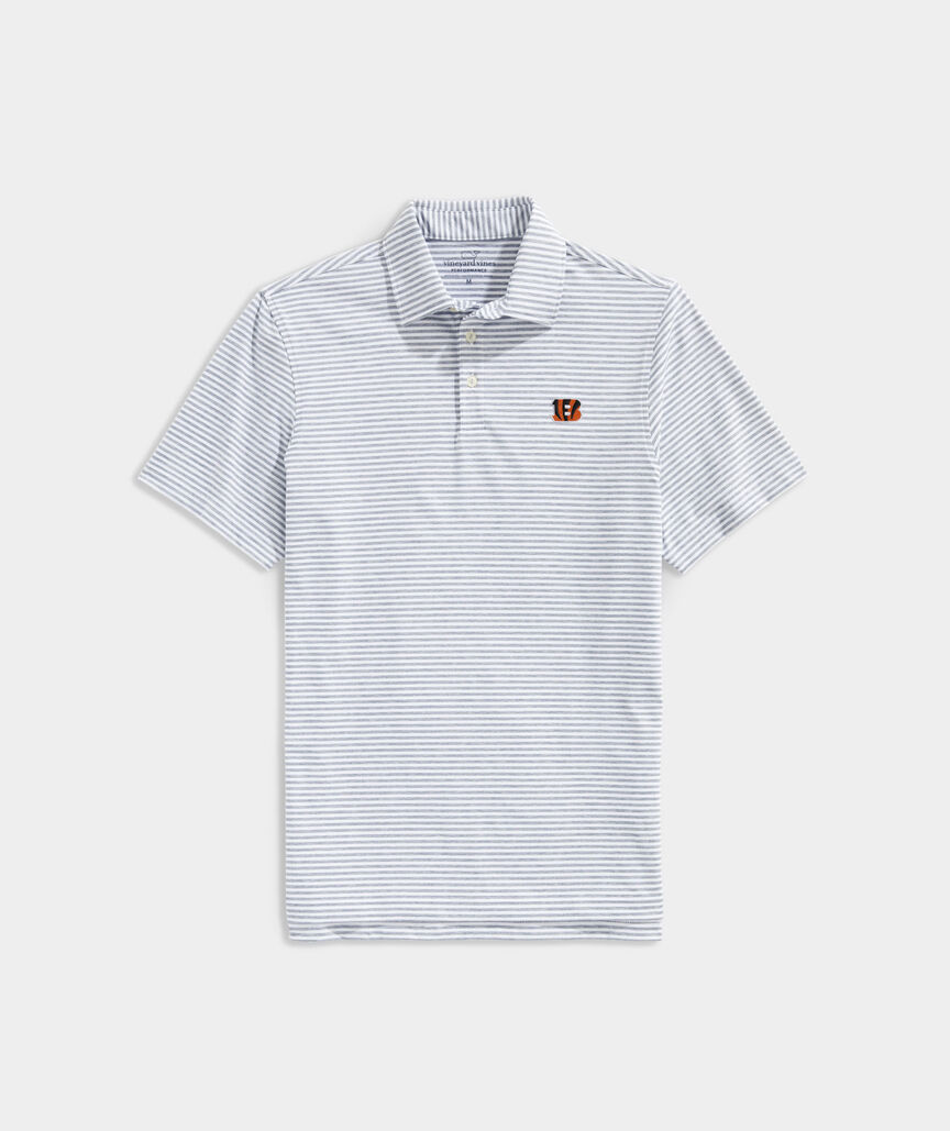 Shop Winstead Stripe Sankaty Polo - Cincinnati Bengals at vineyard vines