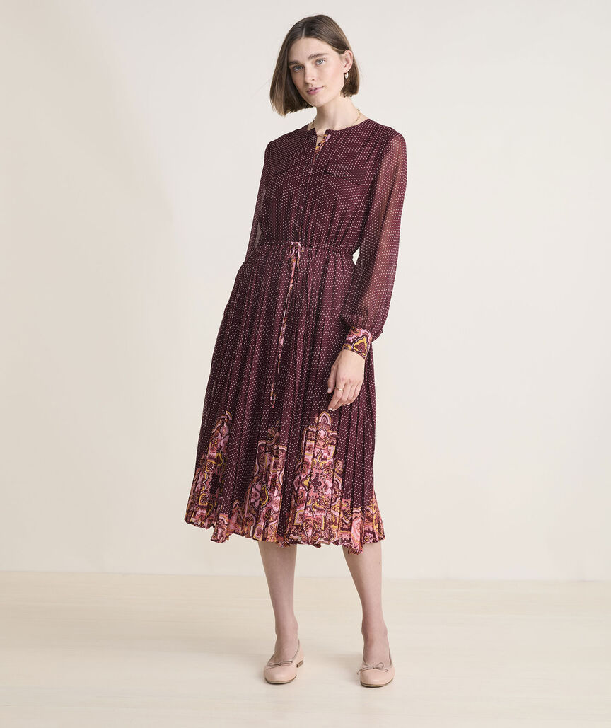 Pleated Midi Shirtdress