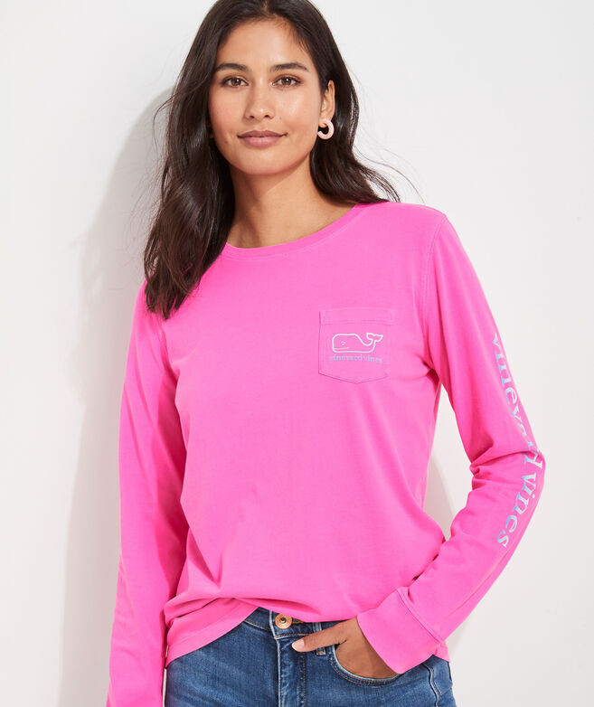 Shop Ombre Whale Long-Sleeve Pocket Tee at vineyard vines