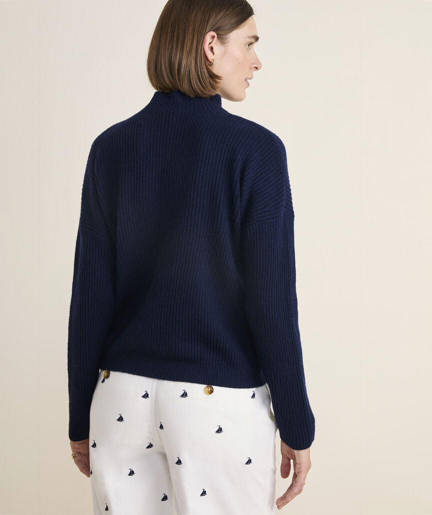 Seaspun Cashmere Ribbed Mockneck Sweater