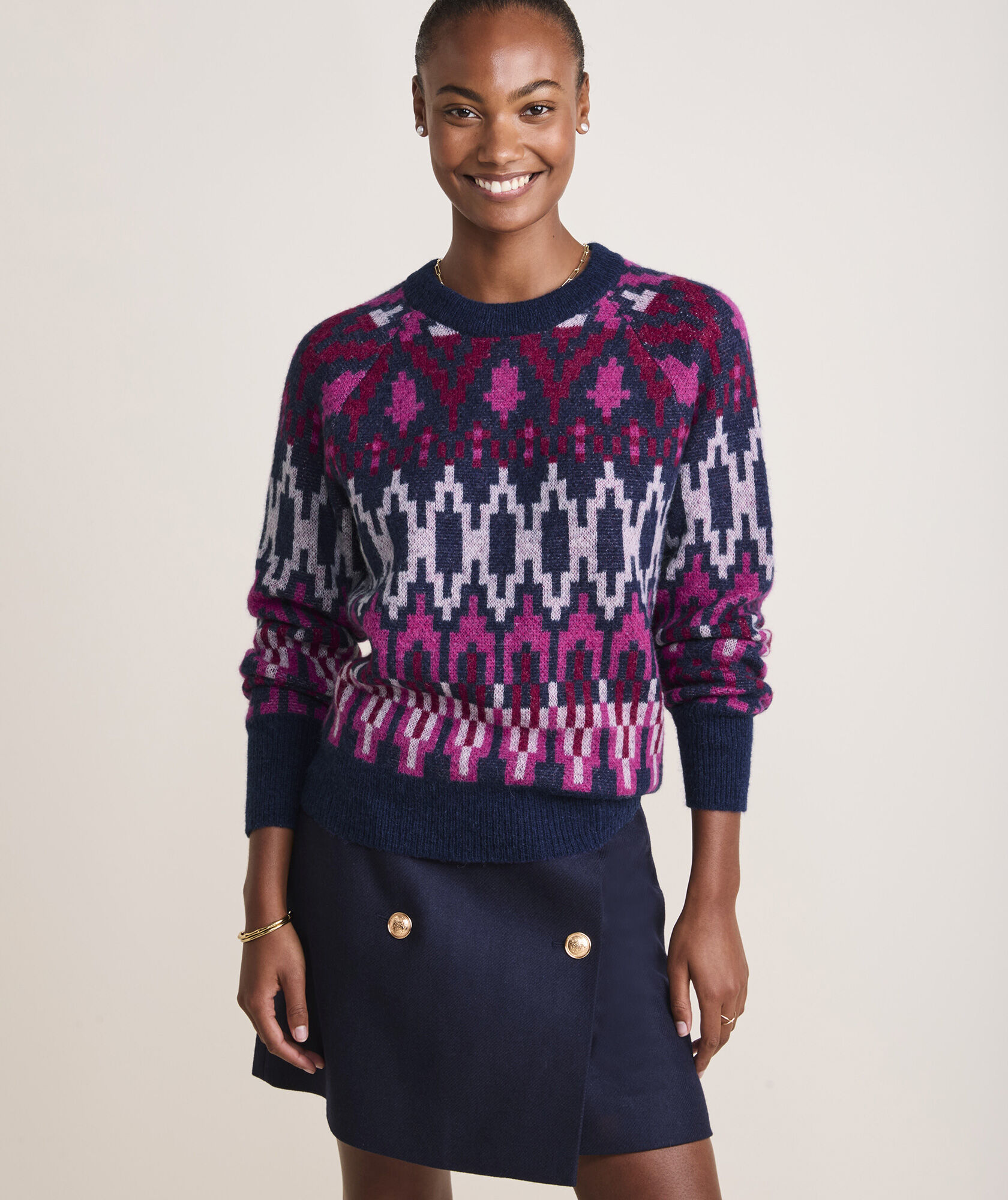 Wool-Blend Fair Isle Crewneck Sweater