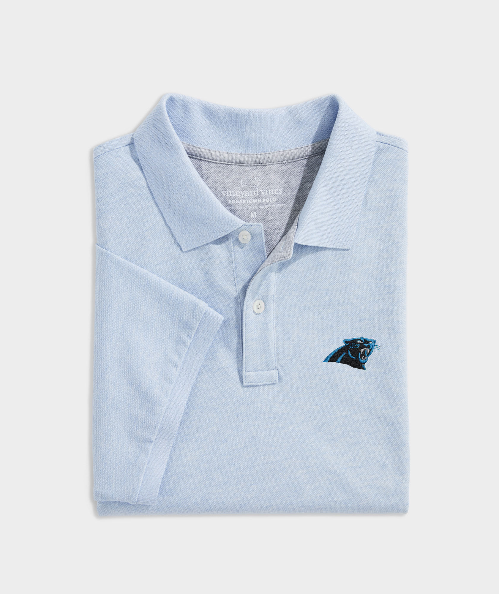 Men's Vineyard Vines Blue Carolina Panthers Solid Tempo Polo