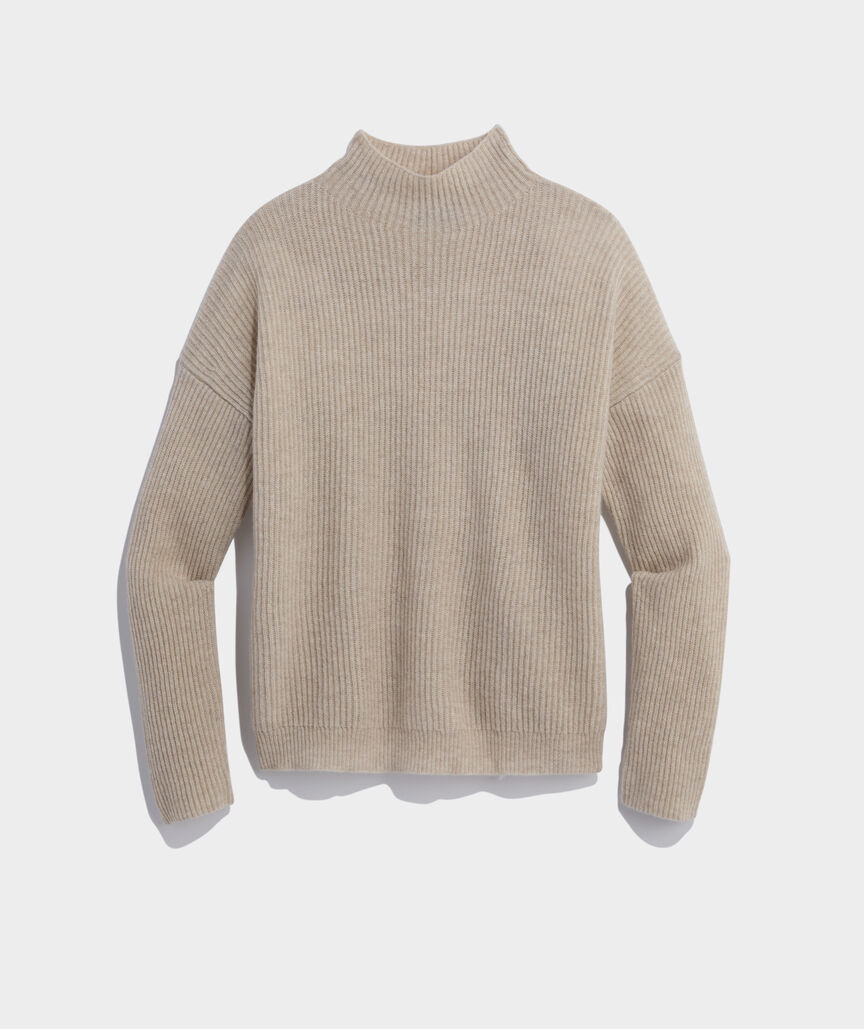 Seaspun Cashmere Ribbed Mockneck Sweater