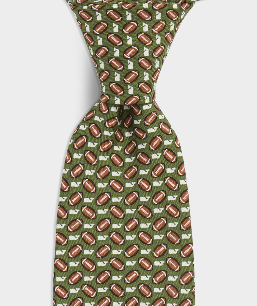 Boys' Footballs & Whales Silk Tie