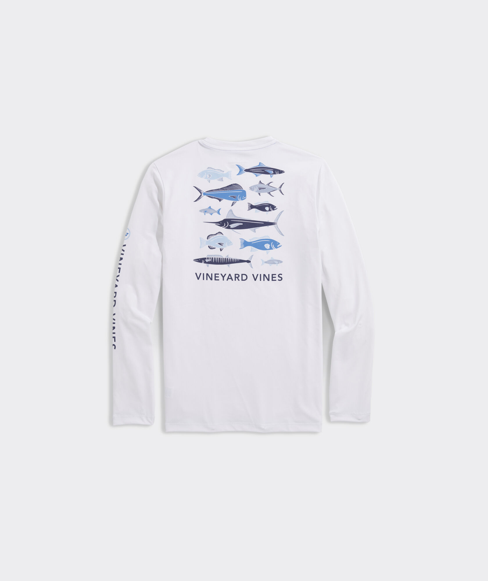 VINEYARD VINES Shirt Mens XL Blue Performance Long Sleeve Catch Release  fishing