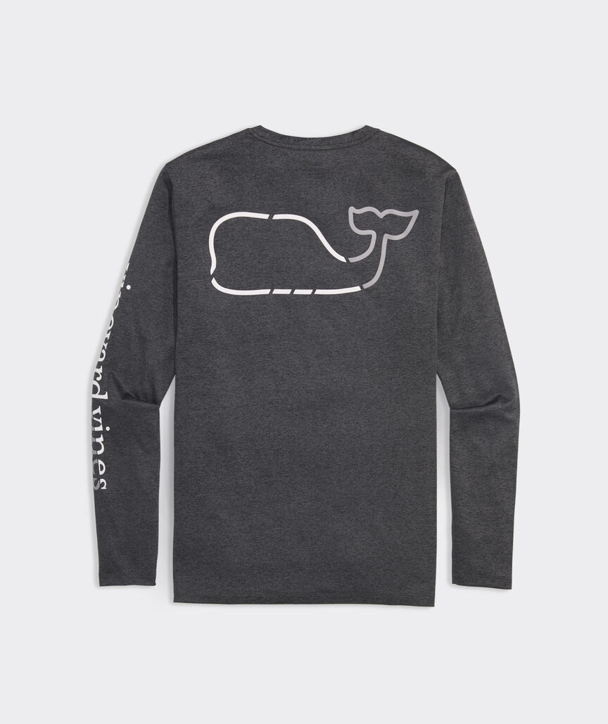 On-The-Go Whale Outline Long-Sleeve Harbor Performance Tee