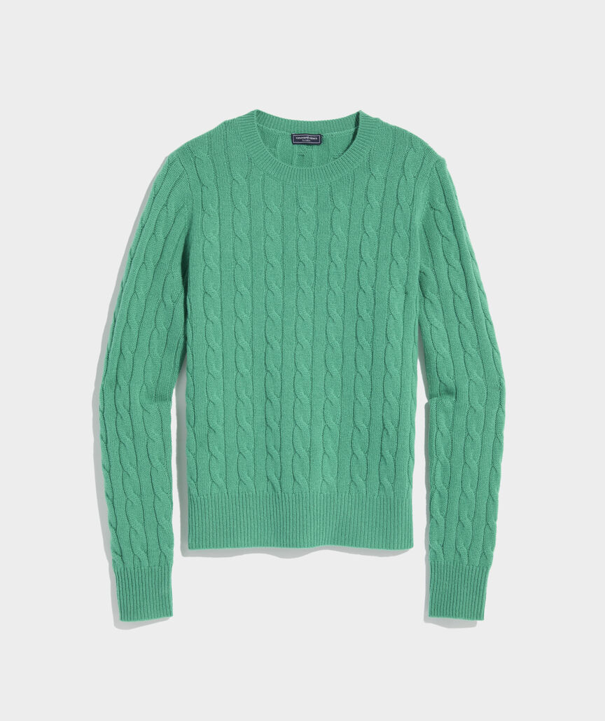 Cashmere Classic Cable Crewneck Sweater