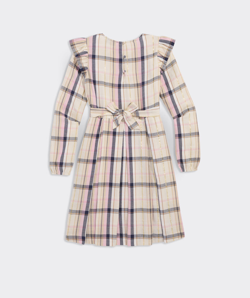 Girls' Pleated Flannel Dress