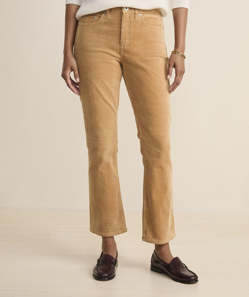 Kick Flare Mid-Rise Corduroy Pants