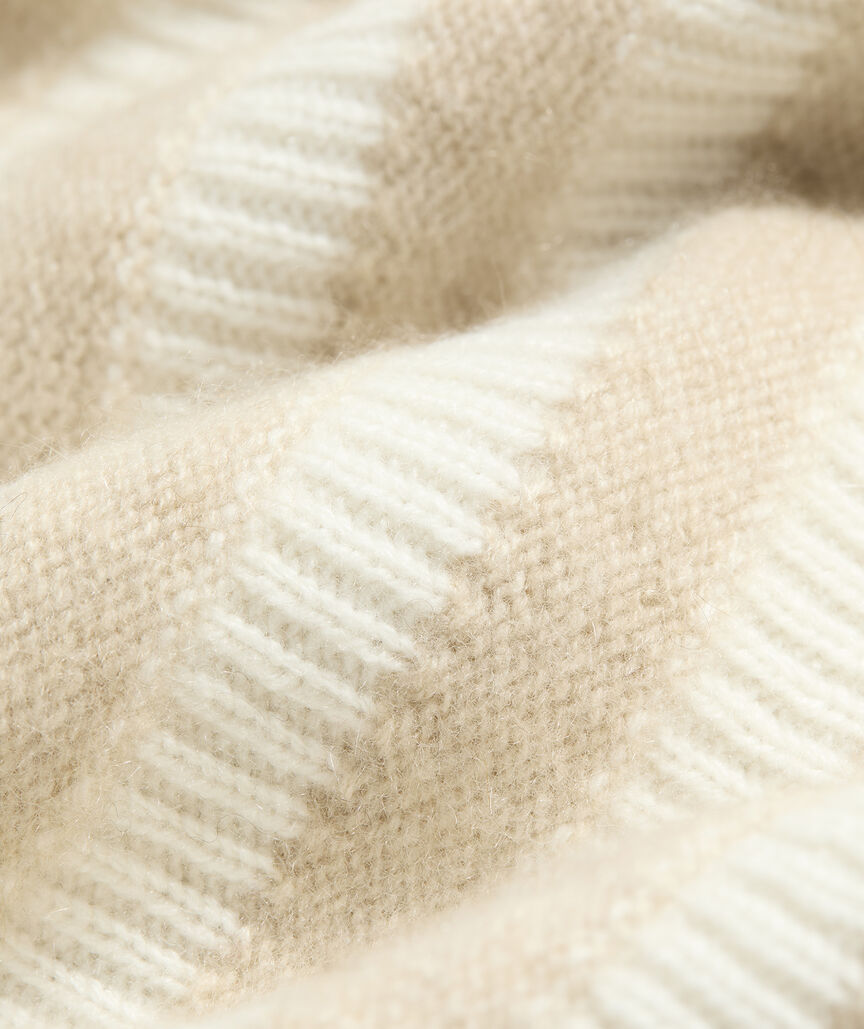 Cashmere Relaxed Texture Stripe Turtle Neck Sweater