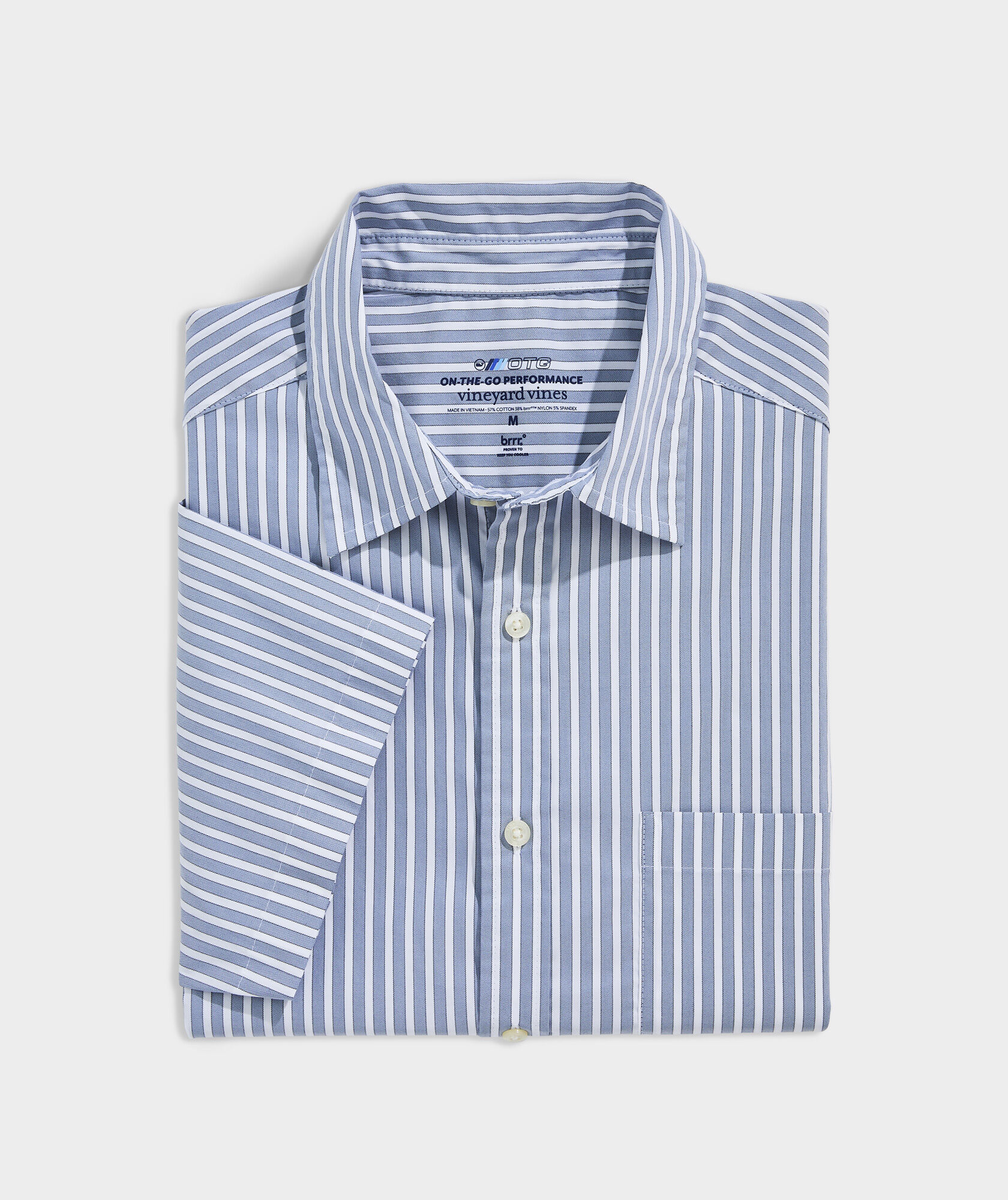 On-The-Go brrrº Short-Sleeve Stripe Shirt