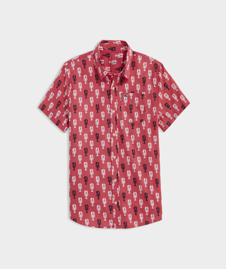 Boys' Cotton Short-Sleeve Lobster Shirt