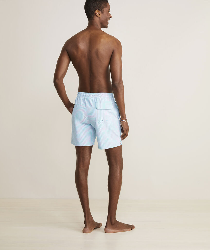 7 Inch Seersucker Chappy Swim Trunks