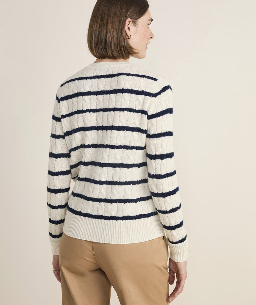 Cashmere Classic Cable Crewneck Sweater