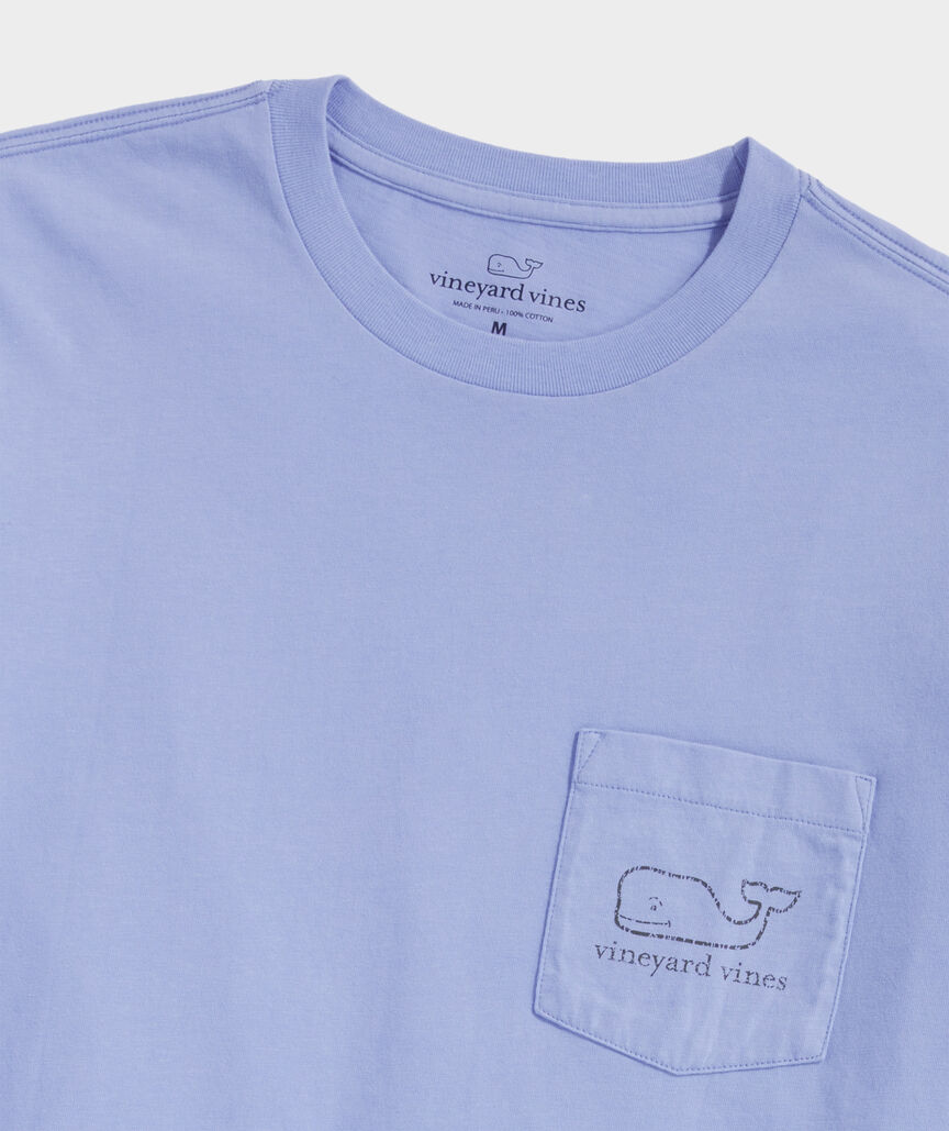 vineyard vines Men's Long-Sleeve Neon Garment Dyed Vintage Whale Pocket  Tee, Regatta Blue, XX-Large
